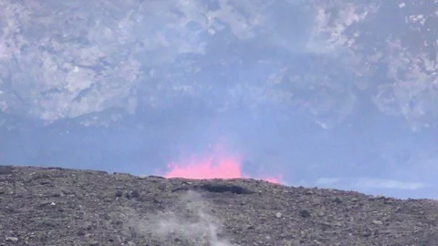 Lava in distant eruption Stock Footage 88784842