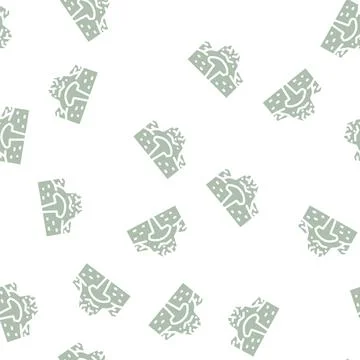 Lava dome glyph vector seamless pattern black Illustrazione stock