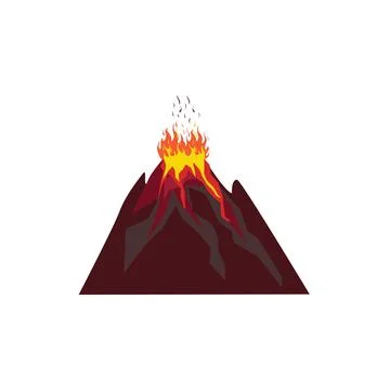 Lava eruption volcano icon. Illustrazione stock