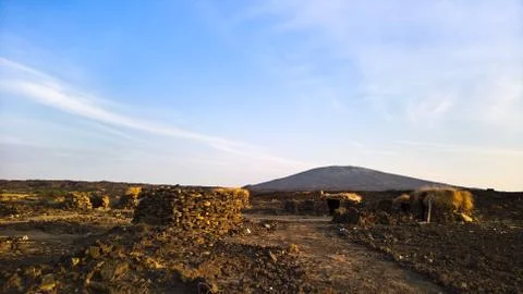Lava fields around Erta Ale volcano, Danakil, Afar, Ethiopia Stock Photos