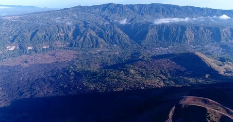 Lava fields at the bottom of volcano Stock Footage 114588645