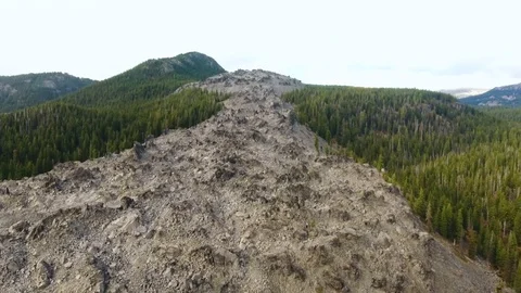 Lava flow down the side of a mountain in Bend Oregon. Stock Footage 71110210