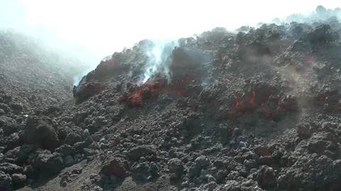 Lava flow Etna eruption Stock Footage 197371126
