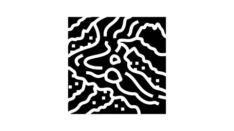 Lava flow glyph icon animation Stock Footage 326157399