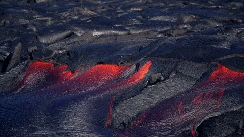 Lava Flow - Kiluea Volcano Surface Flow Stock Footage 78138249