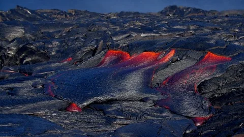 Lava Flow - Kiluea Volcano Surface Flow Stock Footage 78138264