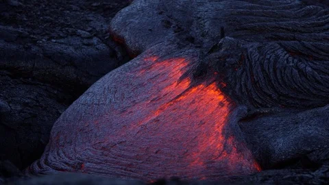 Lava Flow - Kiluea Volcano Surface Flow Stock Footage 78138304