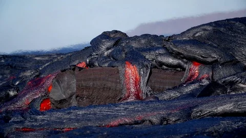 Lava Flow - Kiluea Volcano Surface Flow Stock Footage 78138479