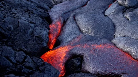Lava Flow - Kiluea Volcano Surface Flow Stock Footage 78138501