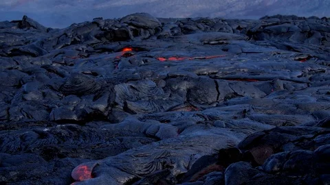 Lava Flow - Kiluea Volcano Surface Flow Stock Footage 78138596