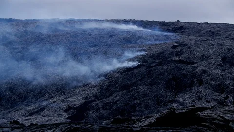 Lava Flow - Kiluea Volcano Surface Flow Stock Footage 78138703