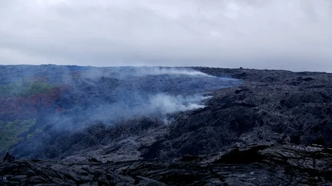 Lava Flow - Kiluea Volcano Surface Flow Stock Footage 78138745