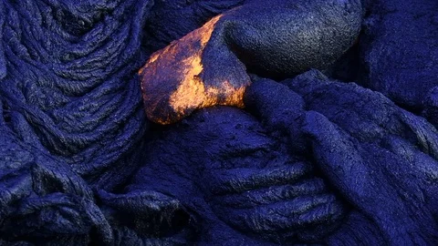 Lava Flow at night, Hawaii Video stock 86201516