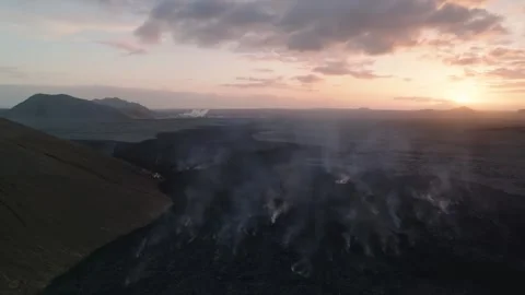 Lava flow towards The Blue Lagoon Video stock 267840174