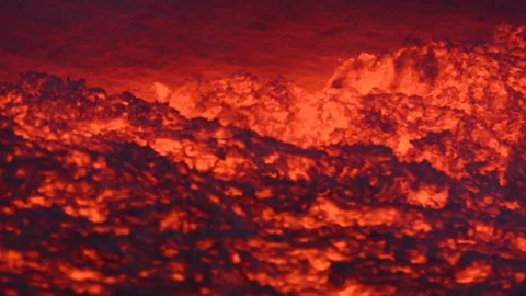 Lava flow on the volcano Etna. Stock Footage 95478094