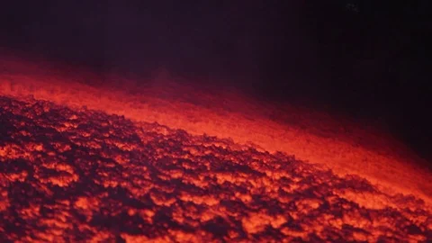 Lava flow on the volcano Etna. Stock Footage 95478244