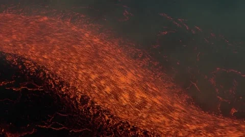 Lava flow of volcano Stock Footage 49175069