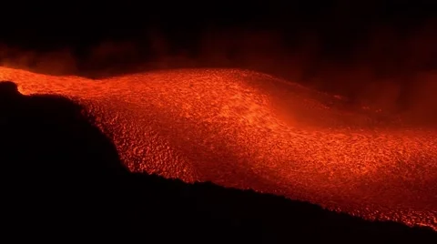 Lava flowing of night 스톡 동영상 49181973