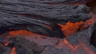Lava Flowing Texture Close Up 1 Day Daytime Glowing Hot Flow From Kilauea Active Stock Footage