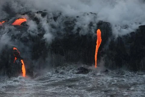 Lava in hawaii Stock Photos
