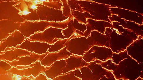 Lava Lake at Night Vidéo 49870320