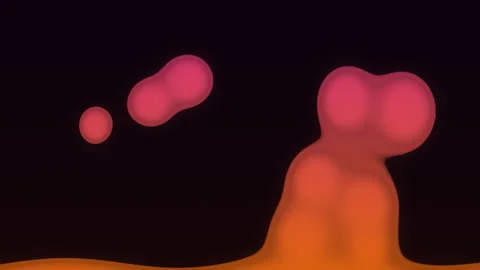 Lava lamp blobs floating, stretching and merging, 4K seamless loop 動画素材 347464402