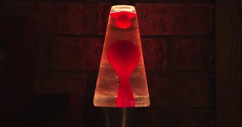 Lava Lamp / Lava Lite - Placed in front of Brick Wall Stock Footage 84726774