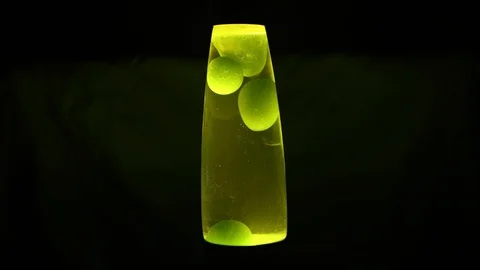 Lava lamp make green bubbles in dark Video stock 127636271
