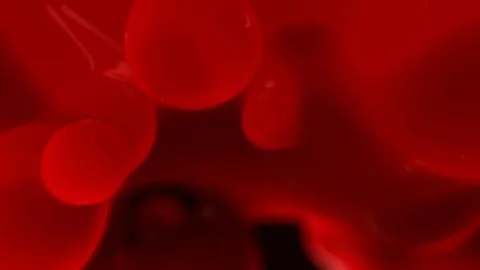 Lava lamp red dense amorphic elements bokeh backdrop - abstract 3D rendering Stock Illustration