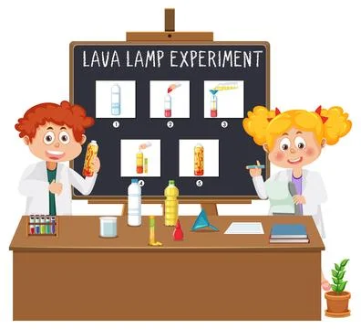 Lava lamp science experiment Stock Illustration