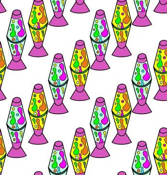 Lava lamp seamless pattern. Vector illustration. Stock Illustration