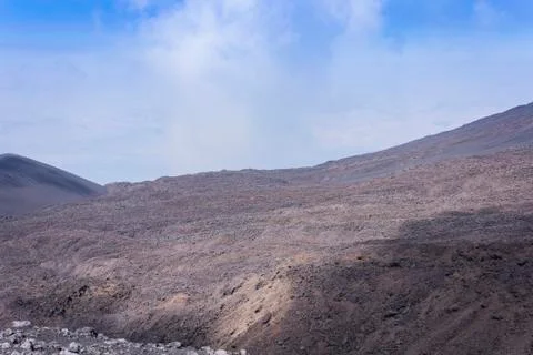 Lava on Mount Etna, active volcano on the east coast of Sicily, Italy Stock Photos