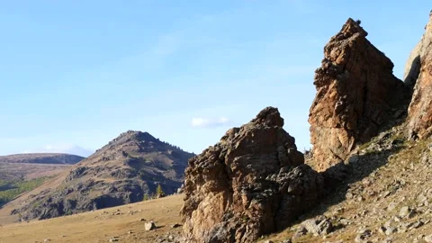 Lava mountains in Mongolia. Video stock 234966558