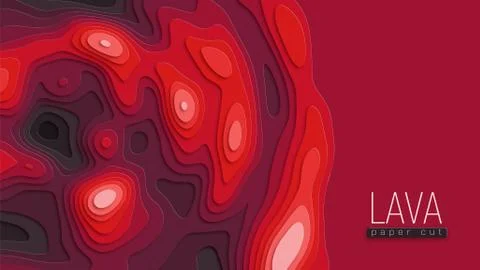 Lava paper cut background Stock Illustration