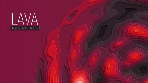 Lava paper cut background Stock Illustration