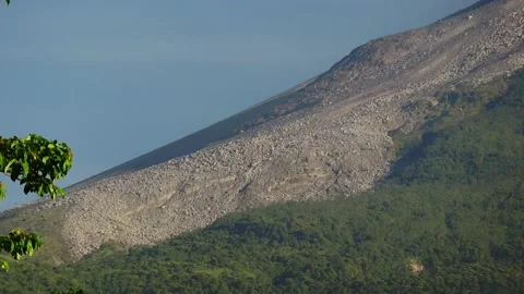 The lava path of the volcano slopes before it eruption Stock-Footage 143529729