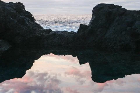 Lava pool Foto stock