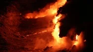Lava Reaches Ocean From Lava Stream On Big Island Hawaii Volcanic Eruption Stock Footage
