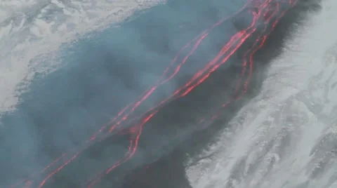 Lava rivers Stock Footage 42263481