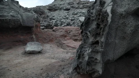 Lava Rock Boulders &amp; Cliffs Stock Footage 115510710