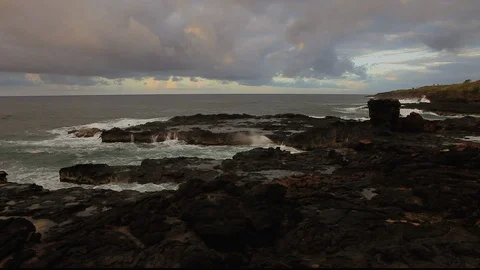 Lava Rock Coastline Stock Footage 104203477