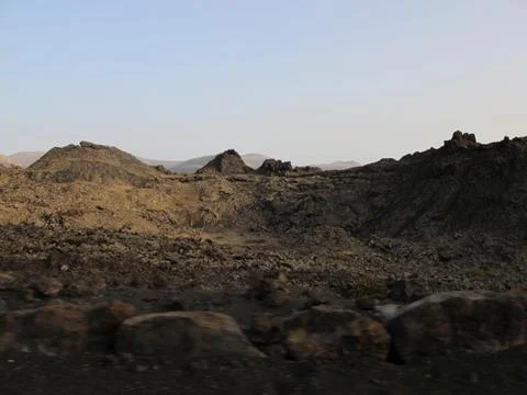 Lava rocks at sunset Stock Photos