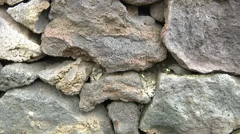 Lava Stone Wall Stock Footage 9828425