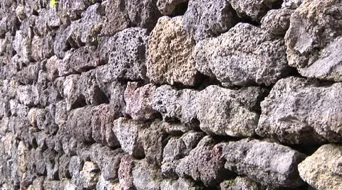 Lava Stone Wall Stock Footage 9851097
