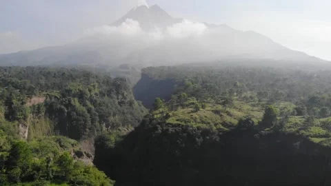 Lava Track on Merapi Mount Stock Footage 232652982