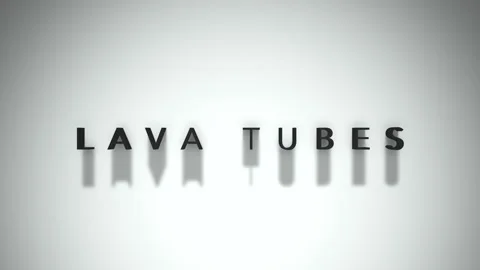 Lava Tubes 3D title animation matte black text on a white background Stock Footage 300718101