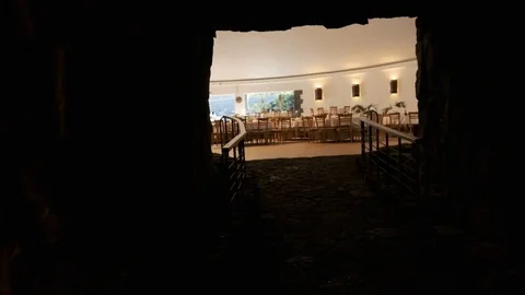 Lava tunnel dining room Stock Footage 101969209