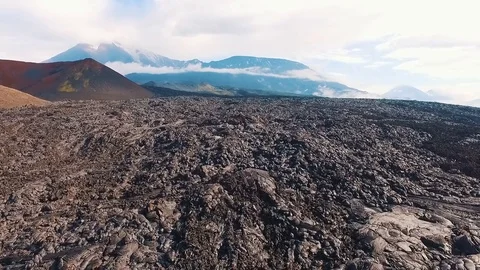 The lava of the volcano Stock Footage 72687026