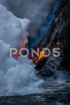Lava Wall Wide Stock Photos