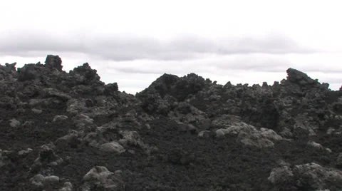 Lavafield zoomout at volcano Hekla Stock Footage 35938167